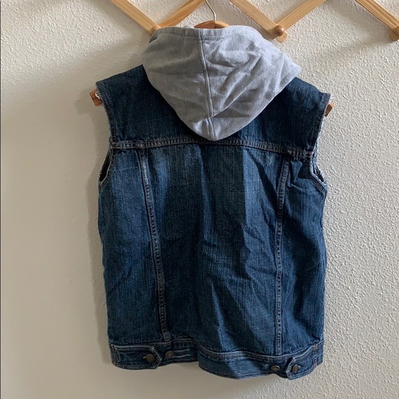 Calvin Klein Denim sleeveless hoodie women’s L - Picture 6 of 6